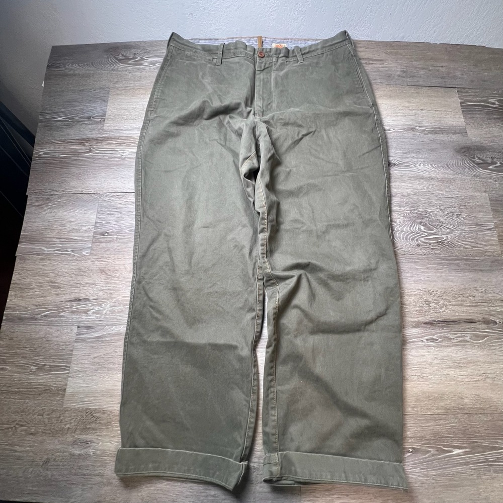 Timberland Chino Pants Mens 38x30 Olive Green Cotton Twill Workwear Straight Leg